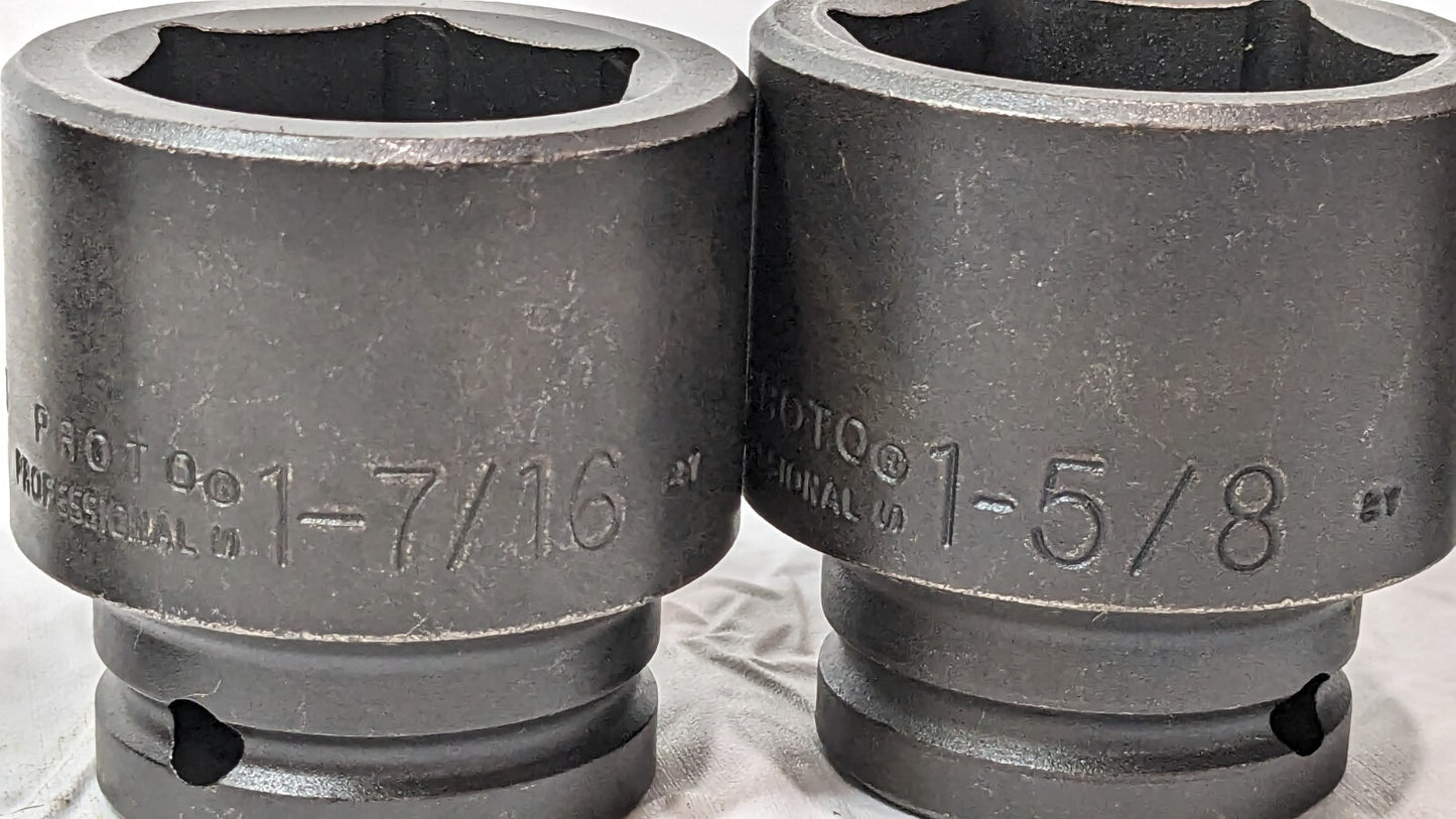 PROTO 5 Piece Socket Set J73104 INCOMPLETE