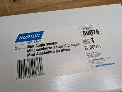 Norton Pneumatic Mini Angle Sander 1/4" Collet 22000 RPM Max. 66261150076