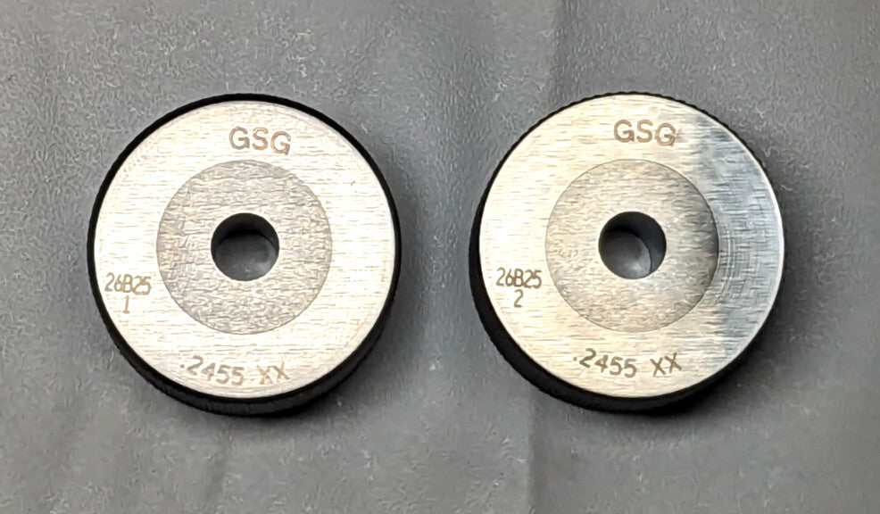 GSG  Class XX Master Ring Gages Set  0.2455"  GO / NO GO  GSG-CR-0.2455MC
