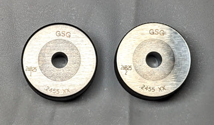 GSG  Class XX Master Ring Gages Set  0.2455"  GO / NO GO  GSG-CR-0.2455MC