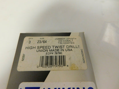 Viking Jobber Drill 23/64 135D QTY 3 57312563