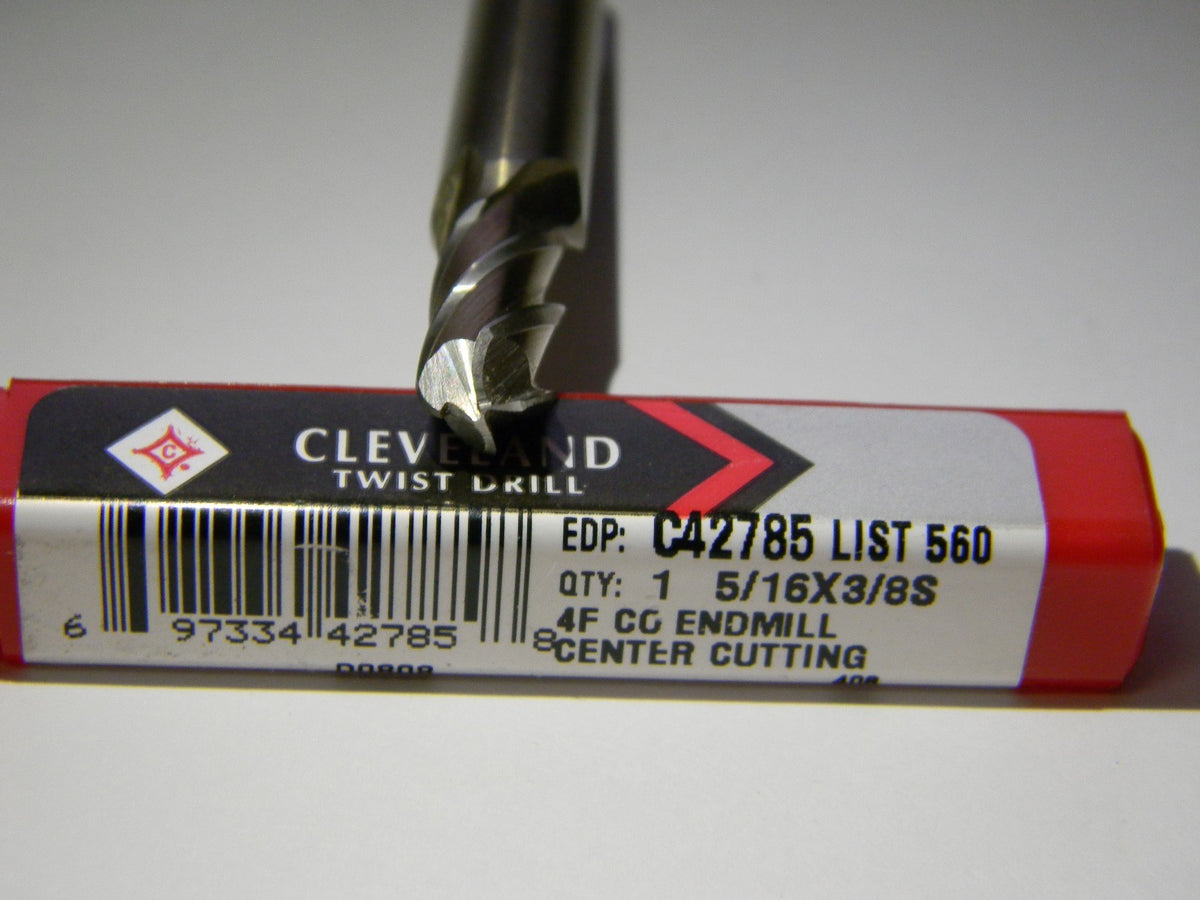 Cleveland Drill  5/16" x 3/8" 4FL Cobalt Single Ball nose End Mill QTY 2 C42785