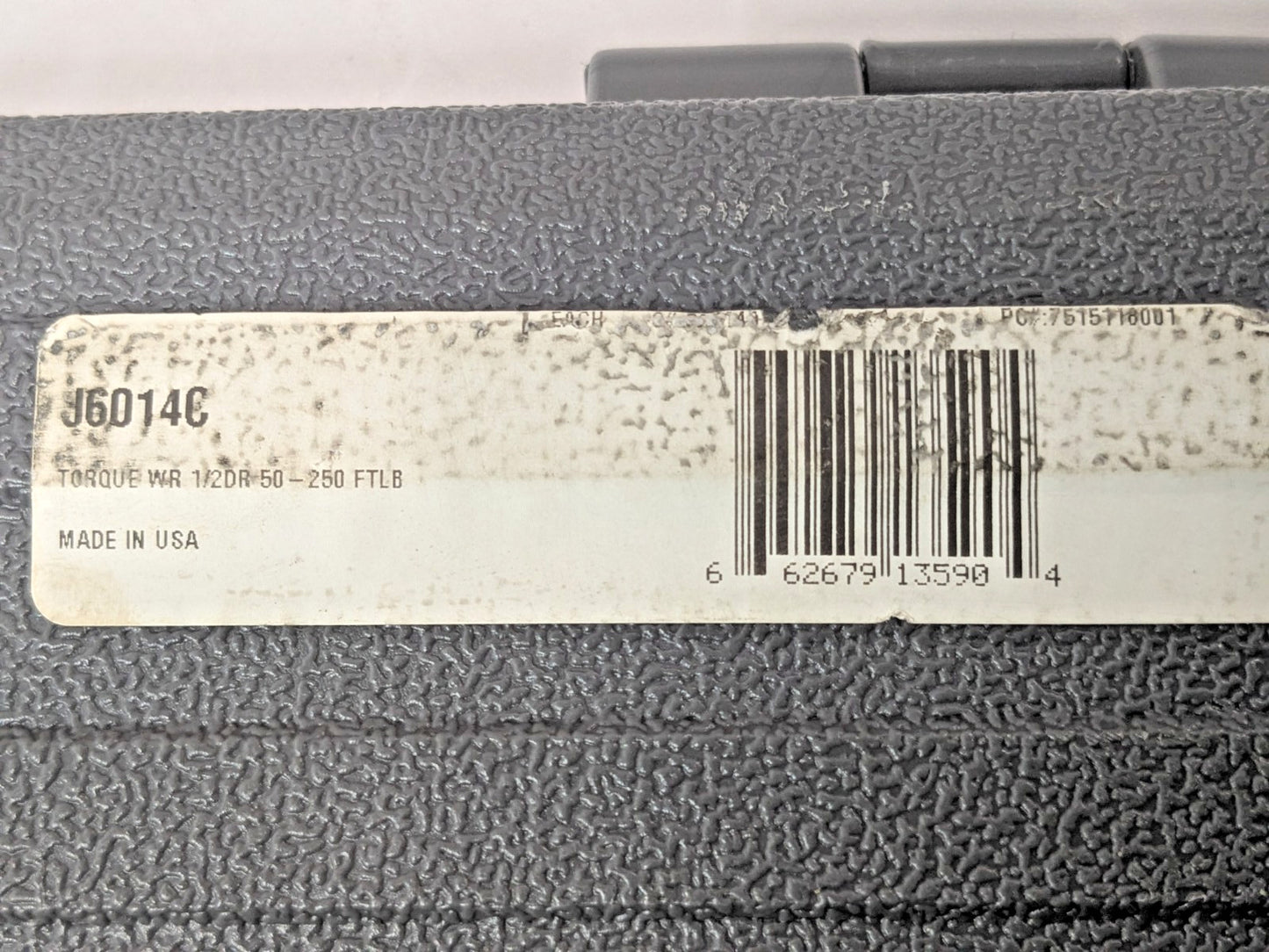 Proto 1/2" Drive Micrometer Torque Wrench w/Certificate 50 to 250 Ft/Lb J6014C