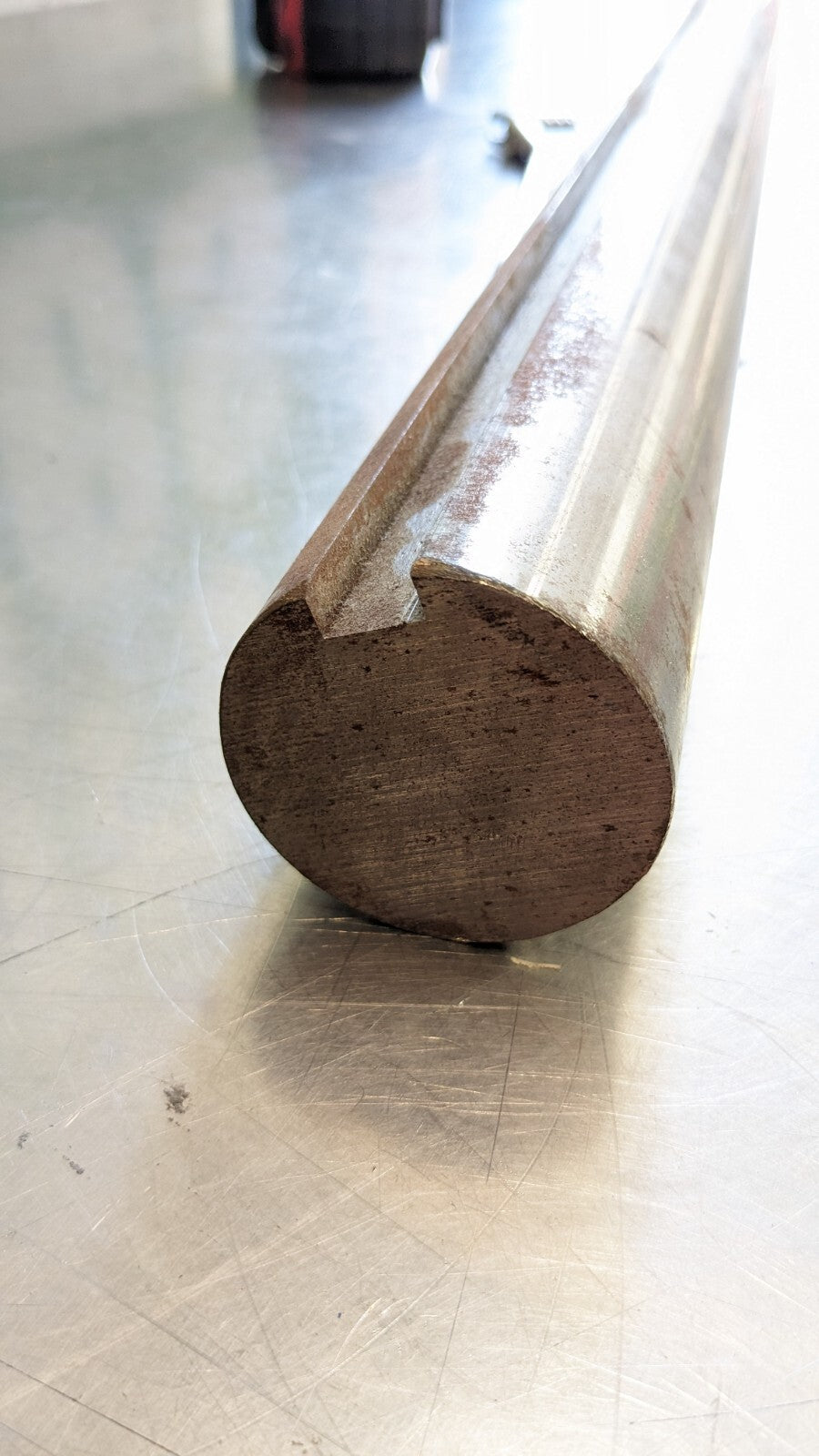 Round Linear Shafting 2.19" Dia 48" OAL Steel 1/2" Key 2.19K1045ST-3