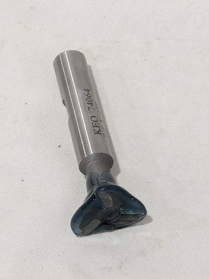 Keo Dovetail Cutter: 45º, 3/4" Cut Dia, 1/4" Wide, Carbide Tipped 929-000-063