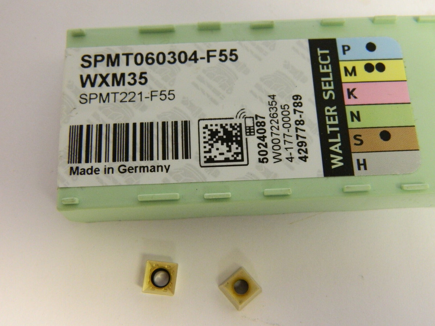 Walter SPMT060304 F55 Grade WXM35 Carbide Milling Insert QTY 2 5024087