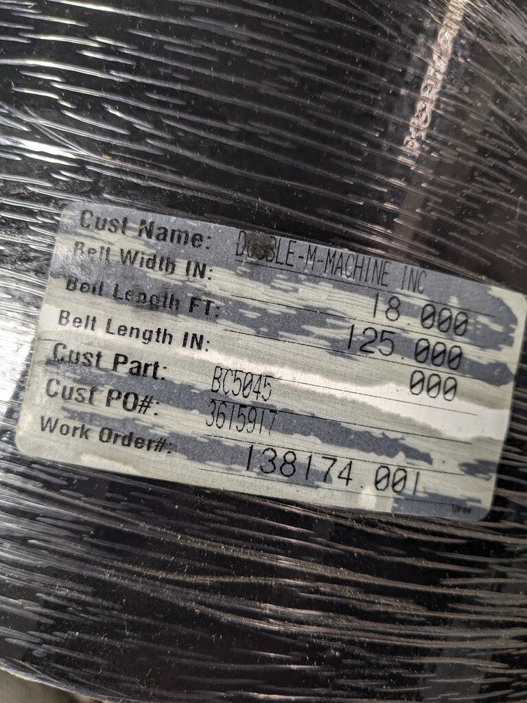 Medium Duty Replacement Belt for Conveyor 125 Ft. Length 18 In. Width BC5045