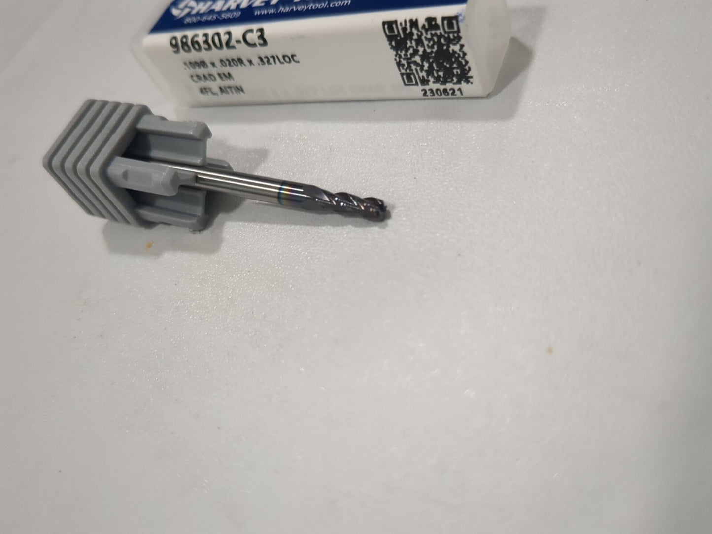HARVEY TOOL Corner Radius End Mill 0.1090" Dia 4 Fl Solid Carbide 986302-C3