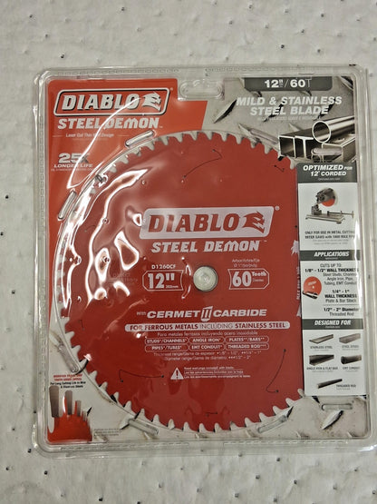 Diablo Wet & Dry Cut Saw Blade 12" Dia 1" Arbor Hole 60 Teeth D1260CF