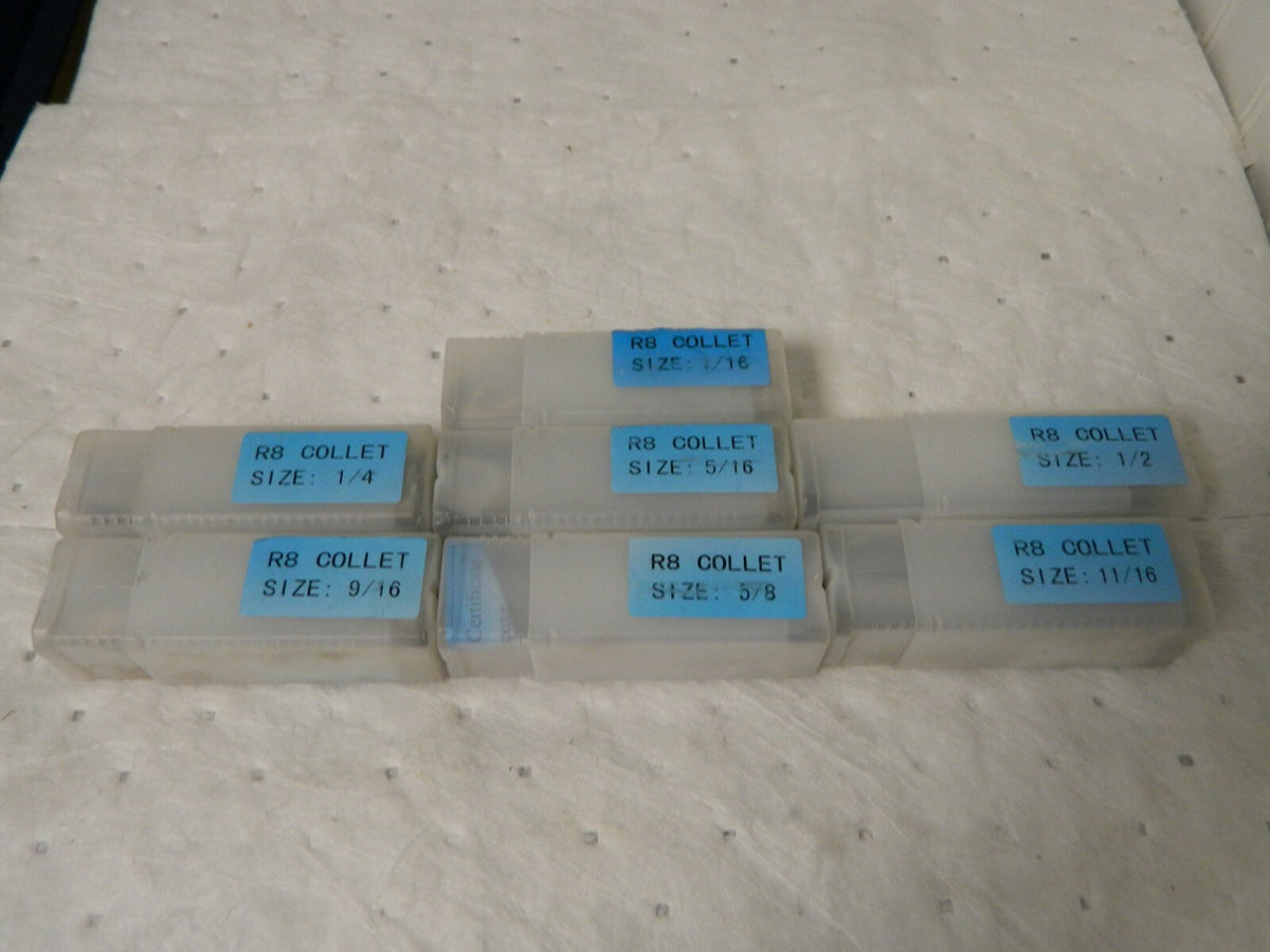 Interstate R8 Collet Set 1/16 to 7/8" Increments of 1/16" Incomplete 63327704