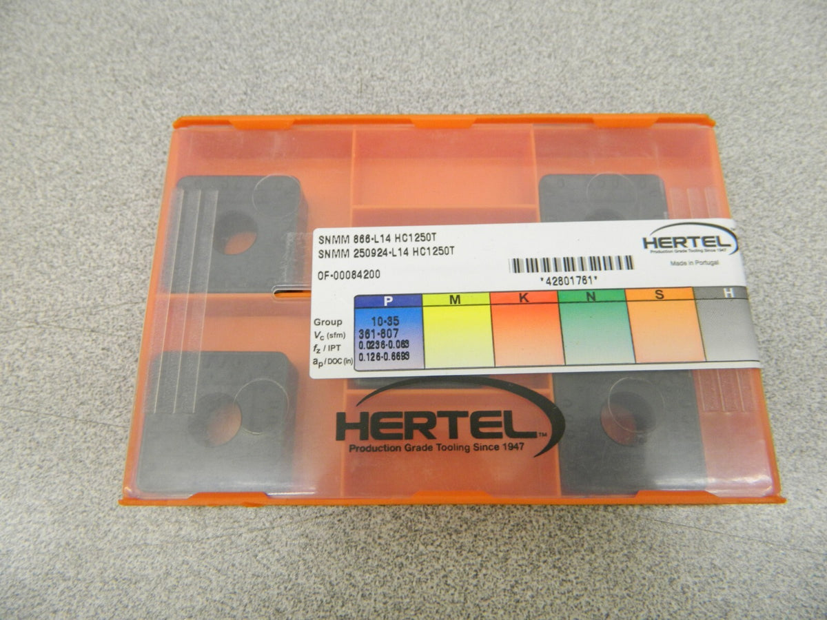 Hertel Turning Inserts, SNMM866-L14, Grade HC1250T Qty 5 42801761