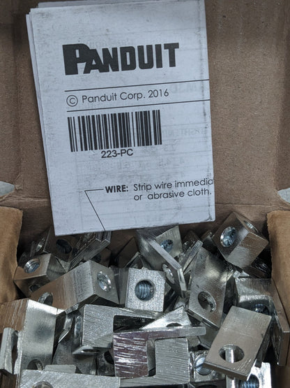 PANDUIT Square Ring Terminal: Non-Insulated, 14 to 6 AWG Qty 75 LAMA6-14-QY