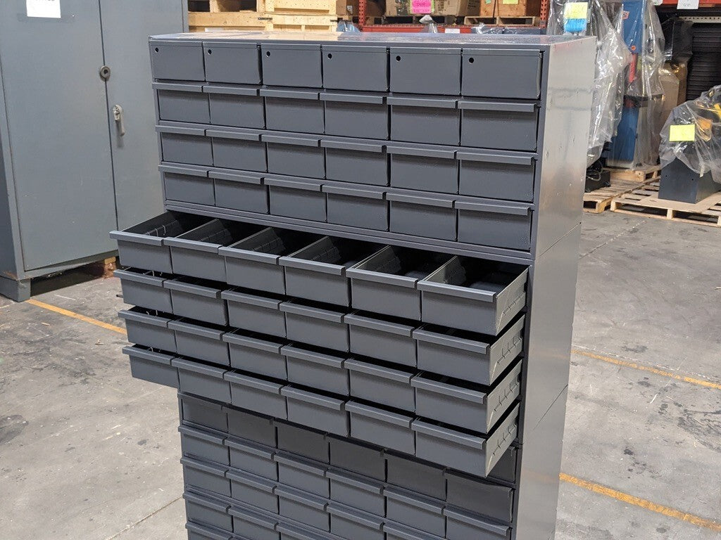 Durham Bin Storage Cabinet 96 Drawer 62 x 34 x 12 Steel Gray 022-95