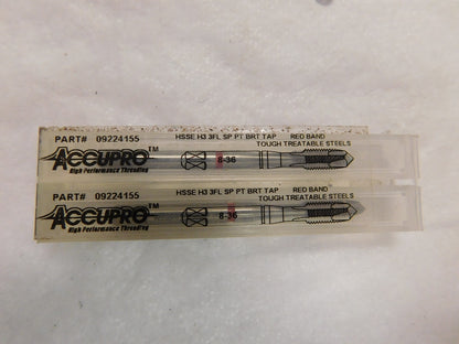 Accupro #8-36 UNF 3 Fl  Vanadium HSS Spiral Point Tap QTY 4 09224155