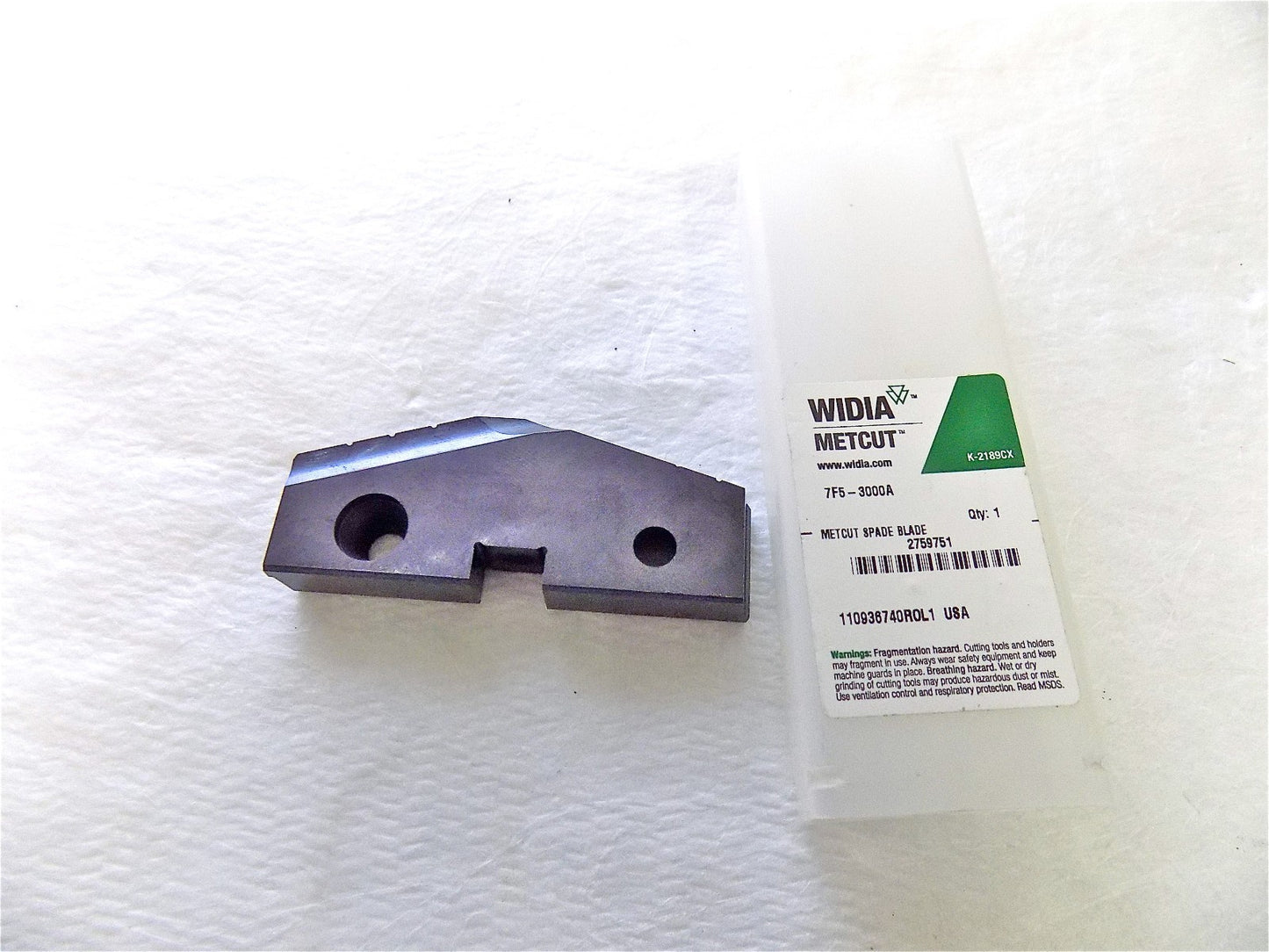 Widia Metcut Spade Blade Insert 3" TiAN144º Cobalt T15 0.4380" Thickne