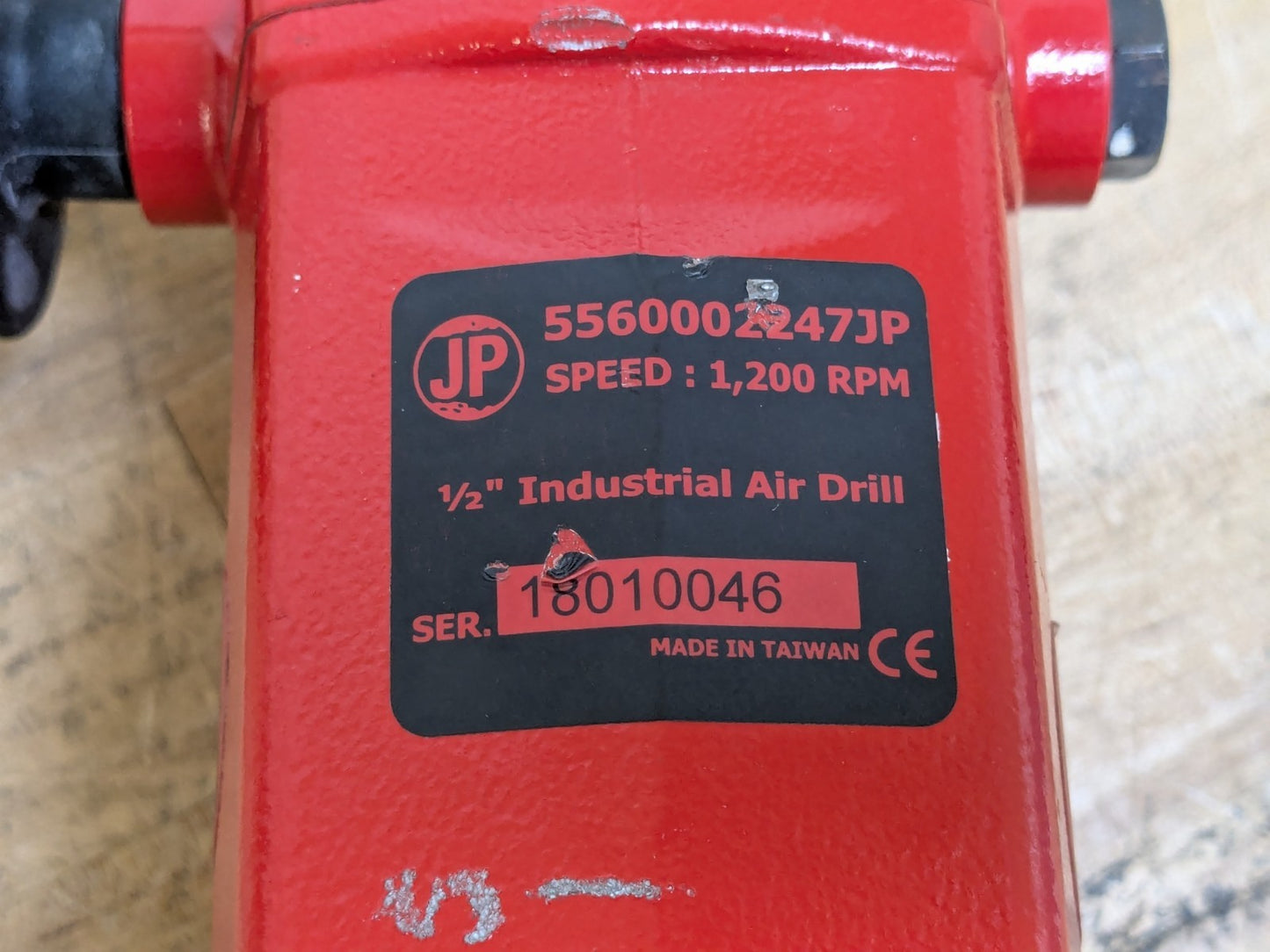 Jupiter Pneumatics Industrial Air Drill 1200 RPM 1 HP 90 PSI Missing Chuck