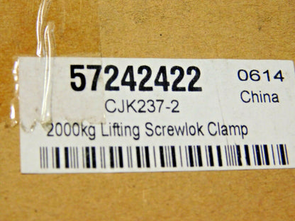 NuLine Lifting Screwlock Clamp 2 Ton 4400 Lbs/2000kg Load Capacity CJK237-2