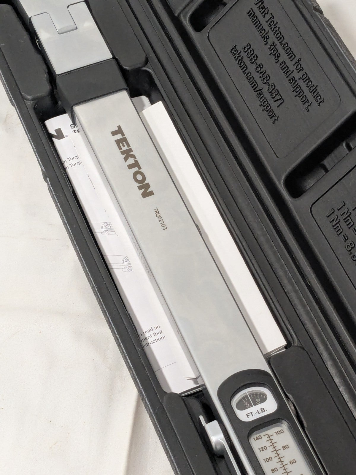 Tekton Beam Torque Wrench: 3/8 in Drive, Square Drive, 18.8000" OAL TRQ62103