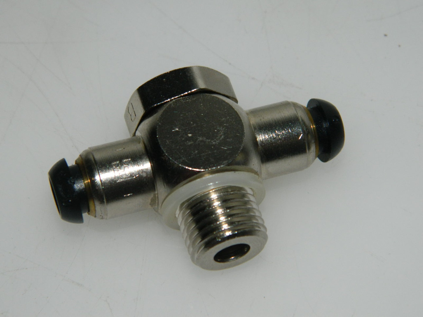 Parker Push-to-Connect Tube Double Banjo 6mm Dia 1/4-19 QTY 2  BSPP XC0R4PB6D1/4