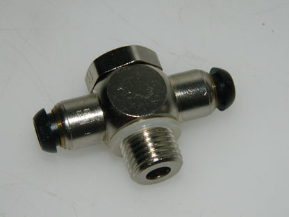 Parker Push-to-Connect Tube Double Banjo 6mm Dia 1/4-19 QTY 2  BSPP XC0R4PB6D1/4