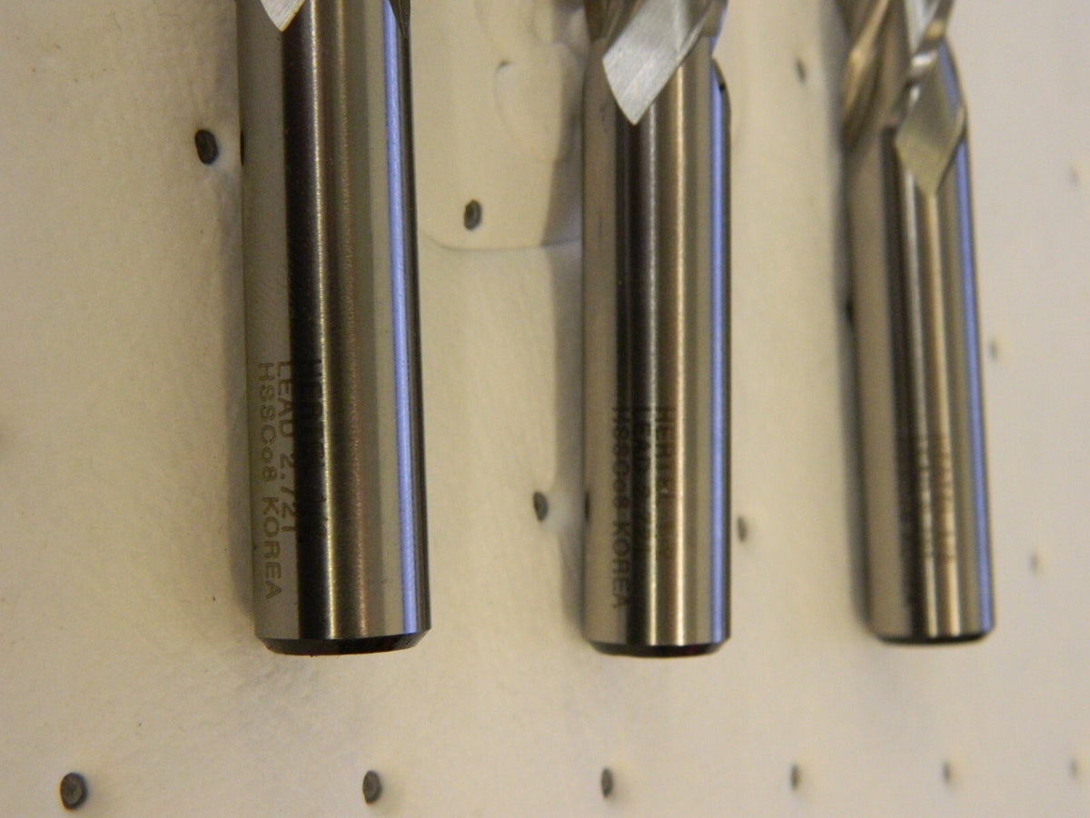 HERTEL Square End Mill qty3 : 1/2 Dia, 1-1/4 LOC, 4 Flutes, Cobalt E2039032