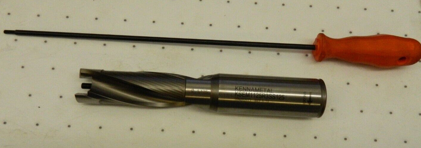 KENNAMETAL Replaceable Tip Drill: 28.58 to 29.08 mm 7.88" OAL 2238563