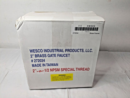Wesco Industrial Products 2" Brass Gate Faucet 272034 5W685