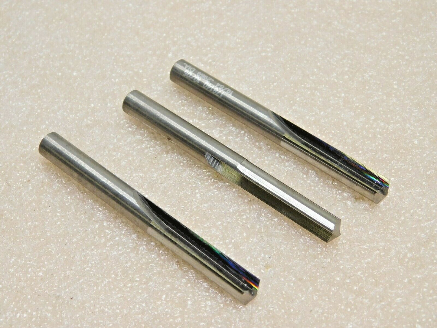 Metal Removal Carbide Straight Flute Stub Drills RH 19/64" 140° 2FL Qty 3 M