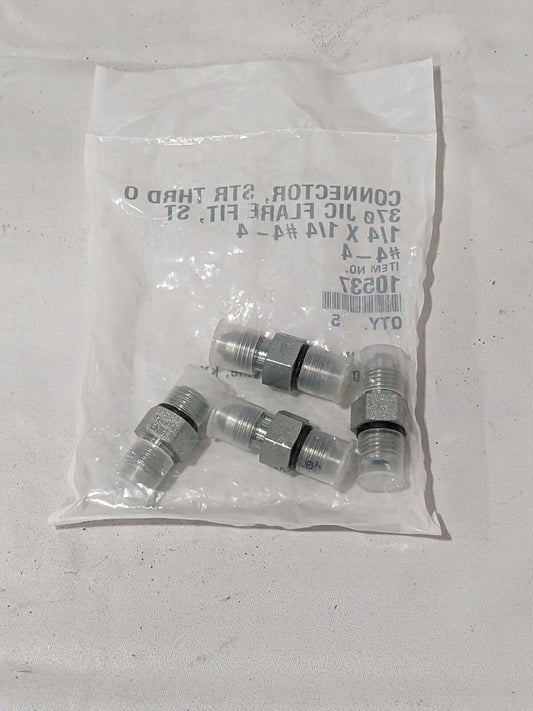 Steel Flared Tube Connector: 1/4" X 1/4" #4-4 Bag of 4 10537