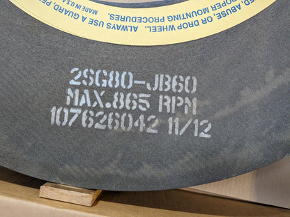 Norton Surface Grinding Wheel 42" Dia. 6" Thick 20" Hole 865 RPM