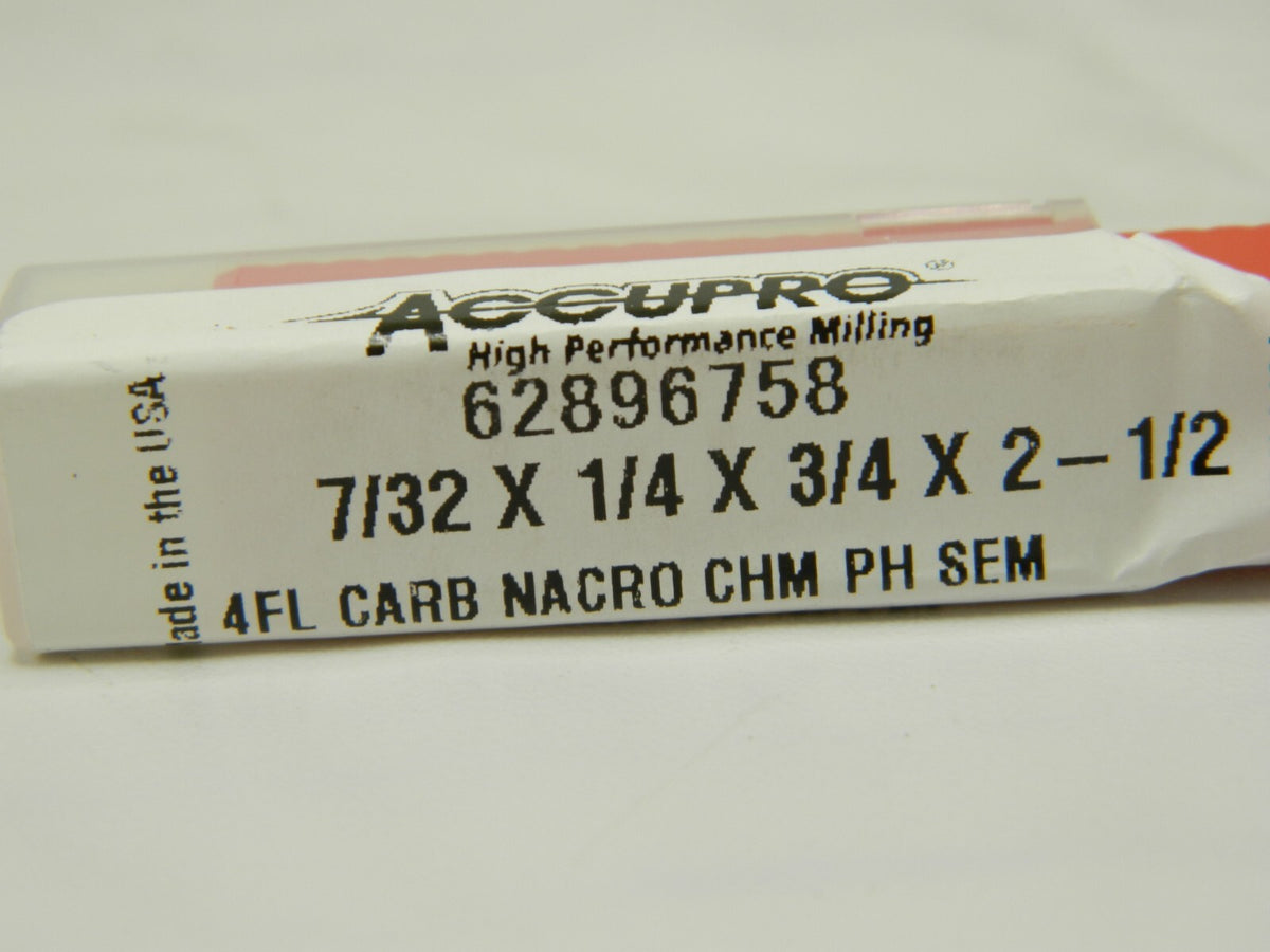 ACCUPRO Corner Chamfer End Mill: 7/32 Dia, 3/4 LOC 4 FL 62896758