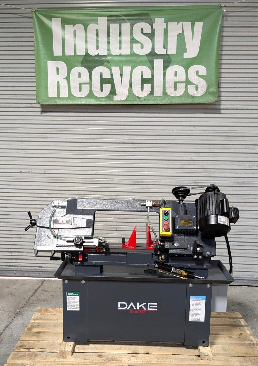DAKE SE912 Horizontal Bandsaw  9x12" Capacity  110V  1HP  Step Pulley Drive