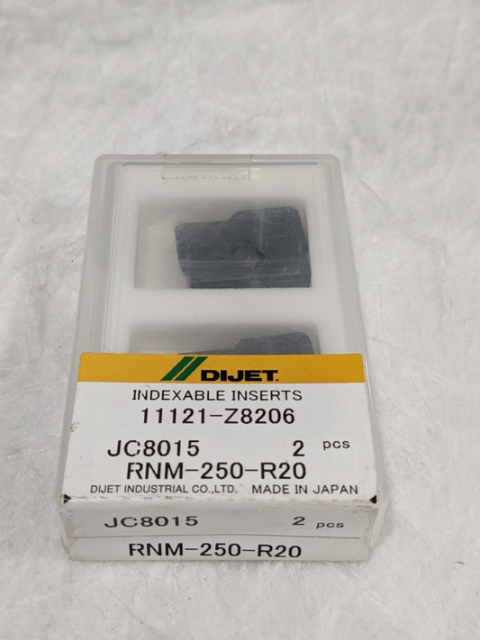 Dijet Carbide Milling Insert 25mm dia. Qty 2 RNM-250-R20 JC8015