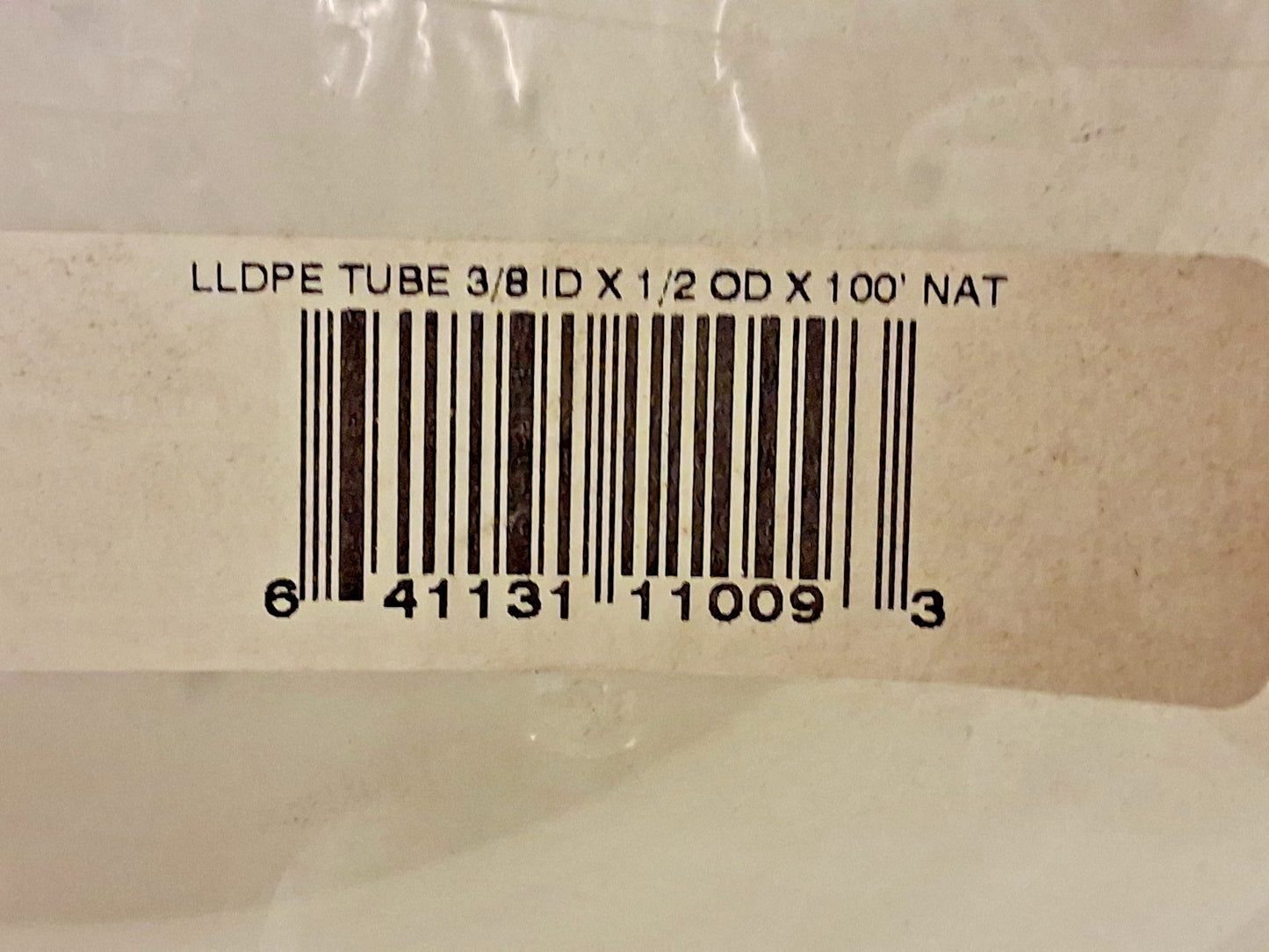 Pro LLDPE Tube 3/8" ID x 1/2" OD 1/16" Wall Thickness 100ft Long 11009