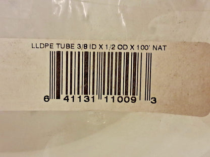 Pro LLDPE Tube 3/8" ID x 1/2" OD 1/16" Wall Thickness 100ft Long 11009