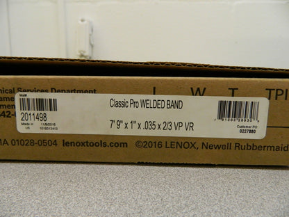 Lenox Welded Band Saw Blade 2-3 TPI 7' 9" Long 1" Wide 0.035&quot