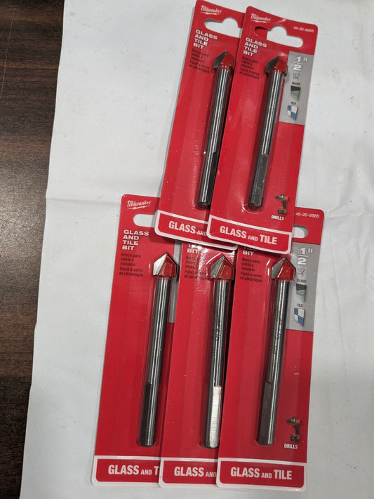 Milwaukee 5pc 1/2 in. Carbide Tipped Glass and Tile Drill Bits 48-20-8985