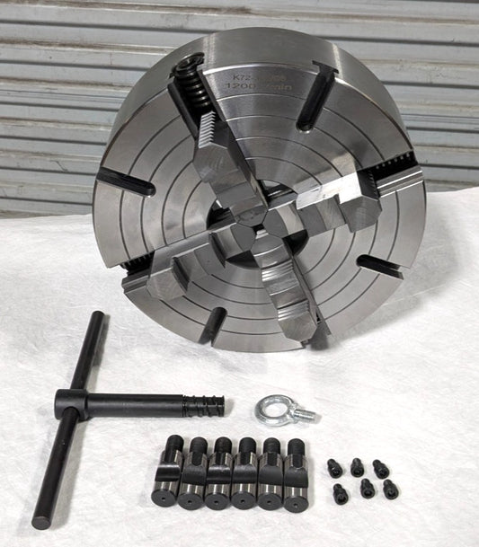 12" Independent 4 Jaw Lathe Chuck   D1-6 Mounting   3.74" Through Hole  429-4126