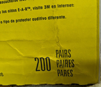 3M Earplugs 200pairs 29 dB, Foam, Barrel, Roll Down, Uncorded 7000002299