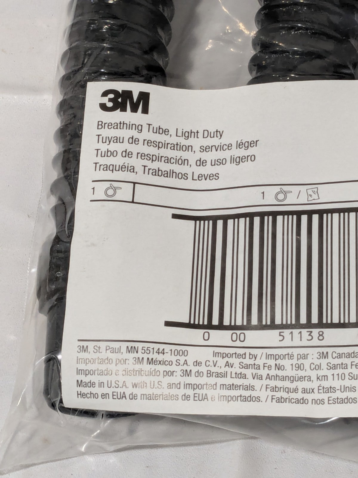 3M 38 Inch Long PAPR Compatible Breathing Tube 7000005588