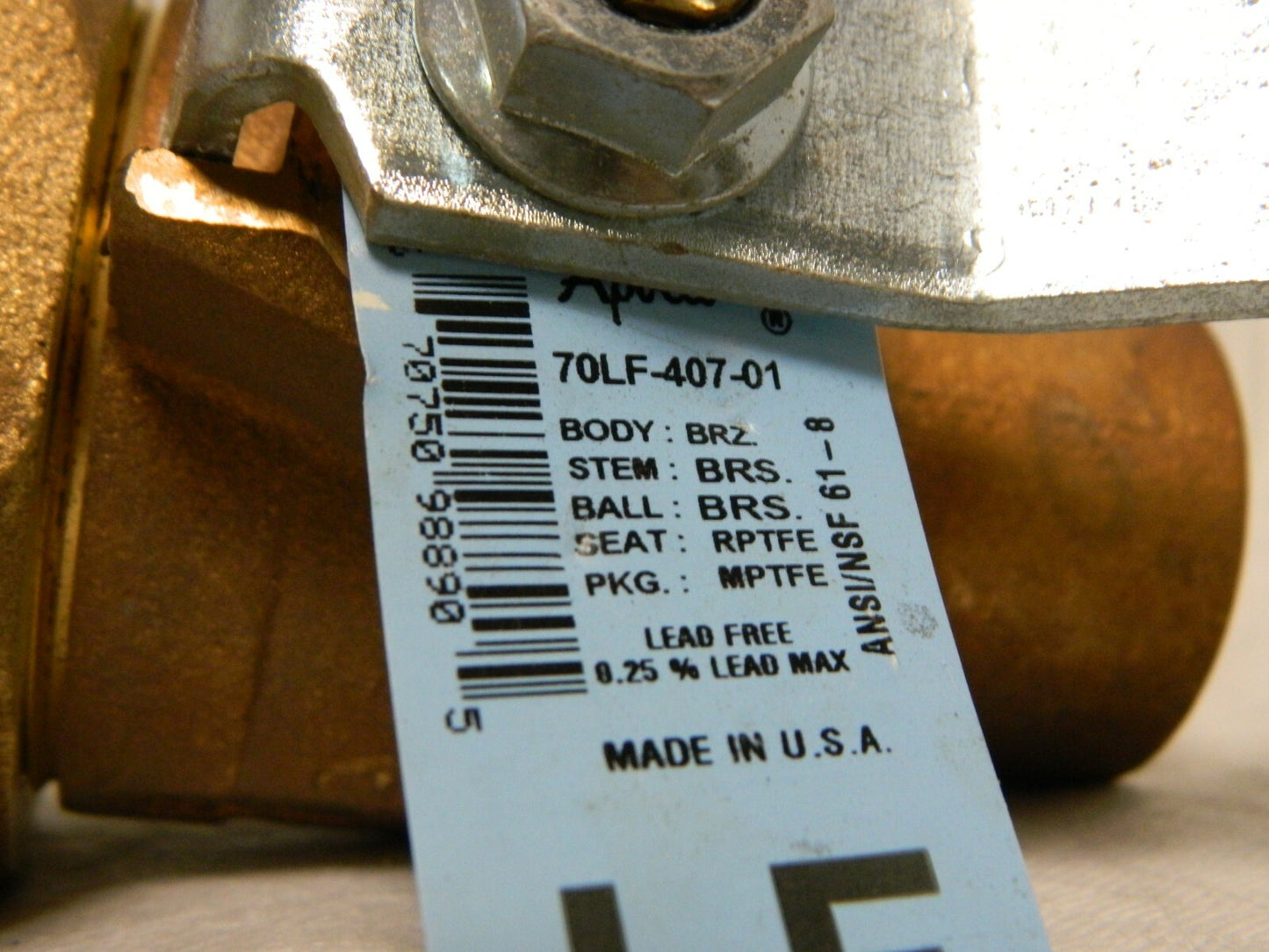Apollo Bronze Single Union Ends Ball Valve 1-1/2" Pipe Standard Port 70LF40