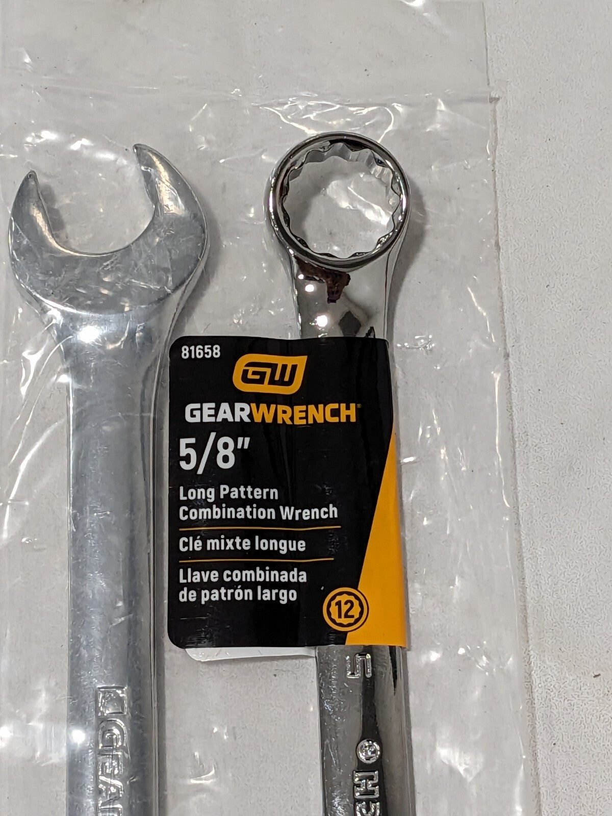 GEARWRENCH Combination Wrench: 5/8" Head Size 9-1/2" OAL Qty 2 81658