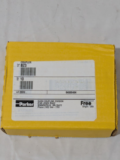 Parker Pneumatic Hose Coupling: 1/4-18, 1/4" Body Dia Box of 10 B23