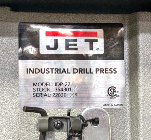 JET IDP-22 Drill Press 22" Swing  1-1/2 hp  115/230V  354301  *Shipping Dam