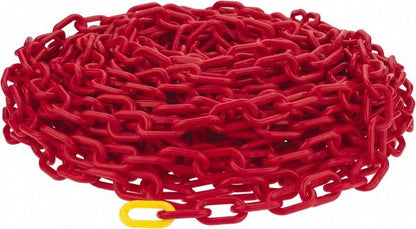PRO-SAFE Heavy-Duty Red Plastic Chain 100FT Long 2" Wide CH-RED-100B-HD
