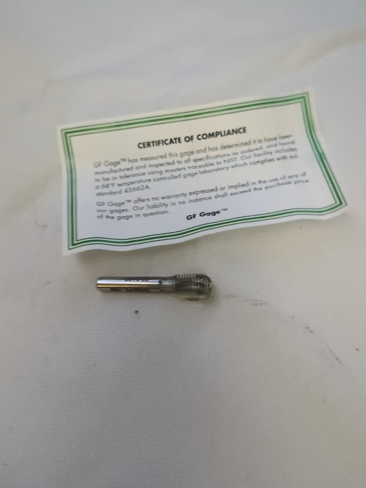 GF GAGE Truncated Taperlock Gage: #10-32 UNF, No Go S0190322ANK