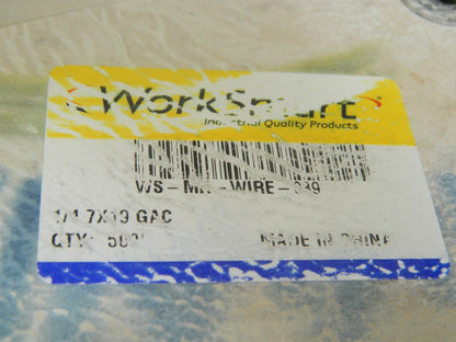 Work Smart Galvanized Steel Wire Rope 1/4" Diam 7,000 Lb Breaking Strength