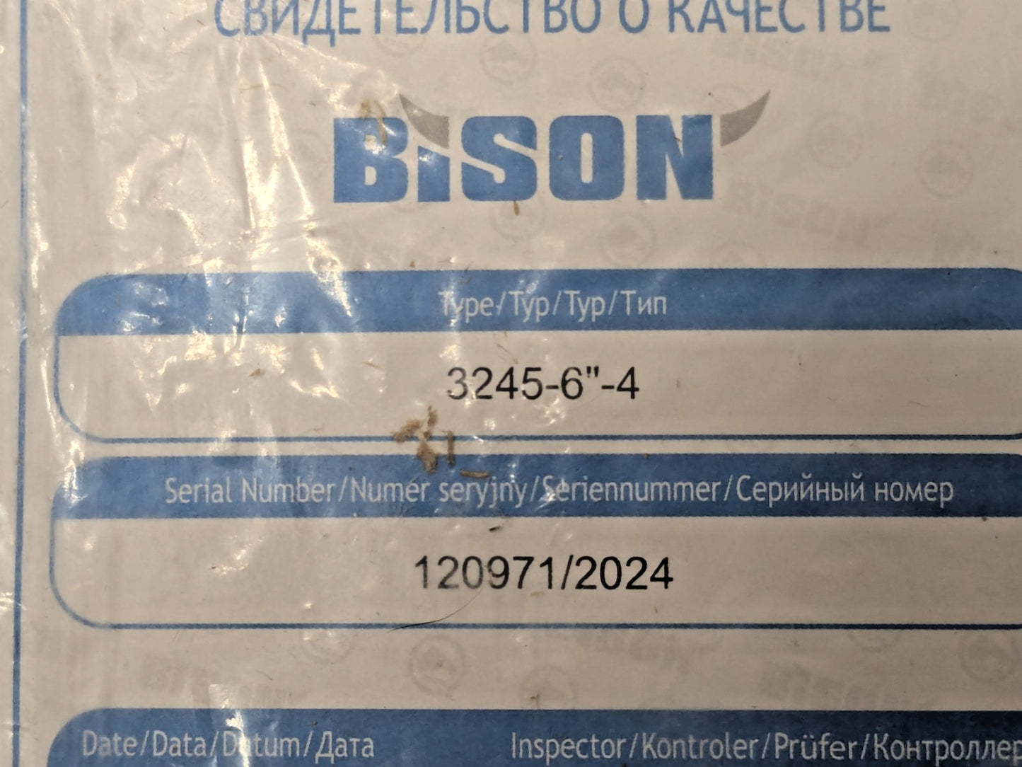 Bison 3 Jaws 6" Diam Self Centering Manual Lathe Chuck D1-4 Mount 7-803-0634