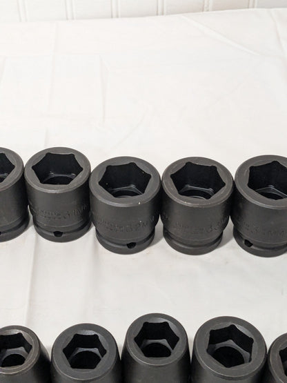 Proto Socket Set: Impact Standard, 16 Pc, 3/4" Drive, 19.00 to 36.00 mm J72103M