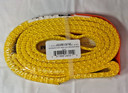 Lift-All Polyester Eye & Eye Web Sling 6'L 1"W 3200 lb VC QTY2 EE2801DFX6